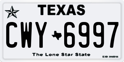 TX license plate CWY6997