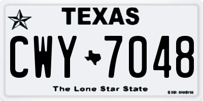 TX license plate CWY7048