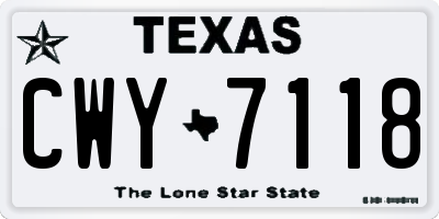 TX license plate CWY7118