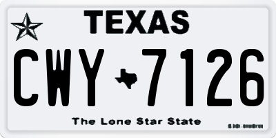 TX license plate CWY7126
