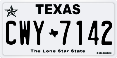 TX license plate CWY7142