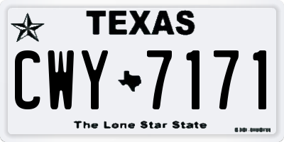 TX license plate CWY7171
