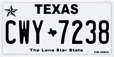TX license plate CWY7238
