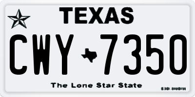 TX license plate CWY7350