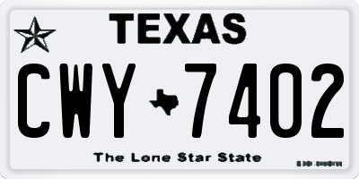 TX license plate CWY7402