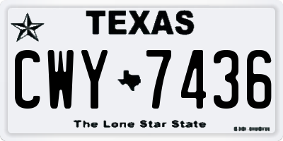 TX license plate CWY7436