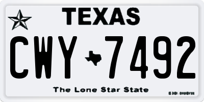 TX license plate CWY7492