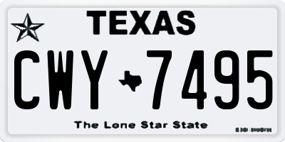 TX license plate CWY7495