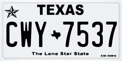TX license plate CWY7537