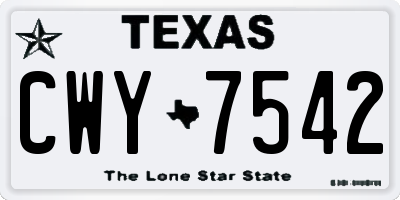 TX license plate CWY7542