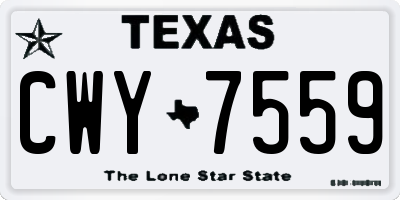 TX license plate CWY7559
