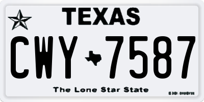 TX license plate CWY7587