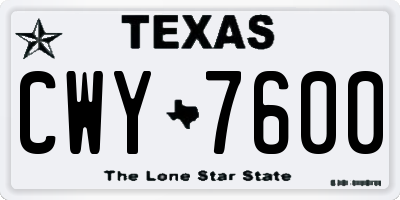 TX license plate CWY7600