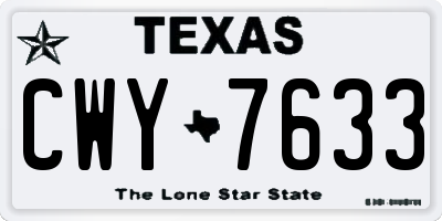 TX license plate CWY7633