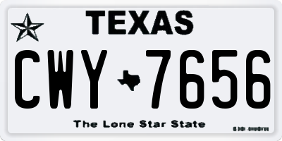 TX license plate CWY7656
