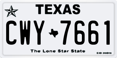 TX license plate CWY7661