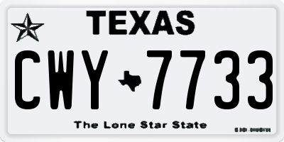 TX license plate CWY7733
