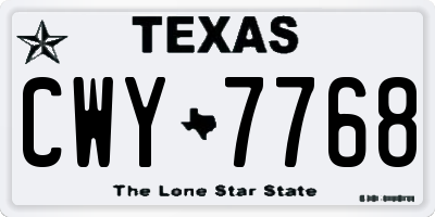 TX license plate CWY7768