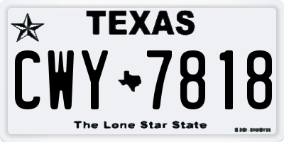 TX license plate CWY7818