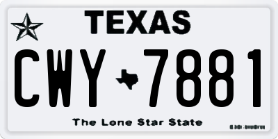 TX license plate CWY7881
