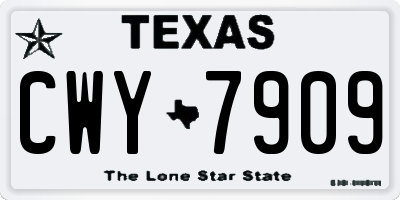 TX license plate CWY7909