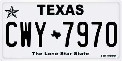 TX license plate CWY7970