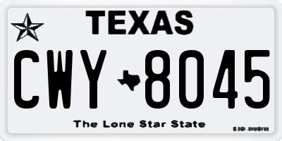 TX license plate CWY8045