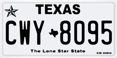TX license plate CWY8095