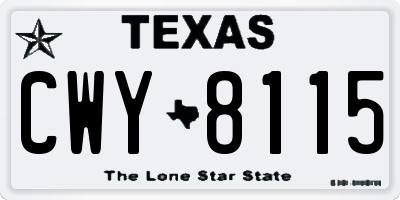 TX license plate CWY8115