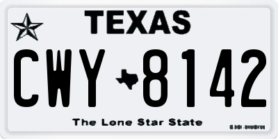 TX license plate CWY8142