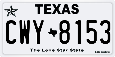 TX license plate CWY8153