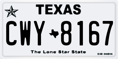 TX license plate CWY8167