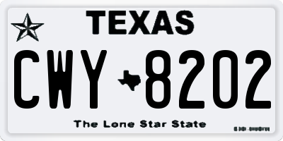 TX license plate CWY8202