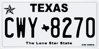 TX license plate CWY8270
