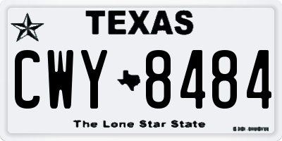 TX license plate CWY8484