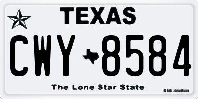 TX license plate CWY8584