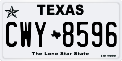 TX license plate CWY8596