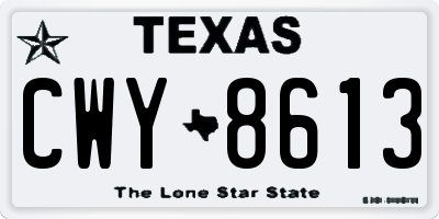TX license plate CWY8613