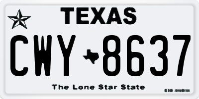 TX license plate CWY8637