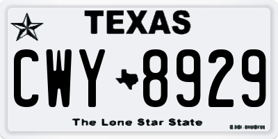 TX license plate CWY8929