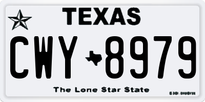 TX license plate CWY8979