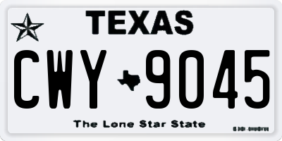 TX license plate CWY9045