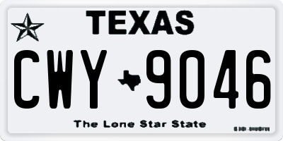 TX license plate CWY9046