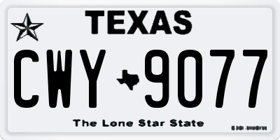 TX license plate CWY9077