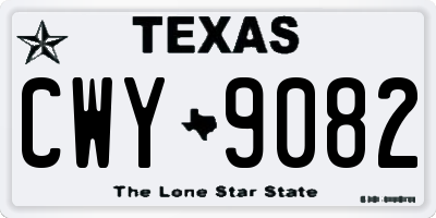 TX license plate CWY9082