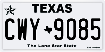 TX license plate CWY9085