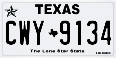 TX license plate CWY9134