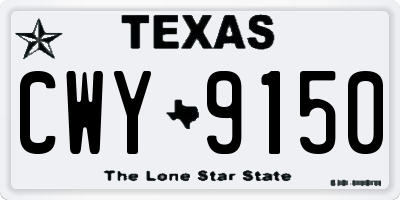 TX license plate CWY9150