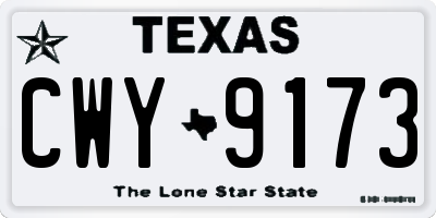 TX license plate CWY9173