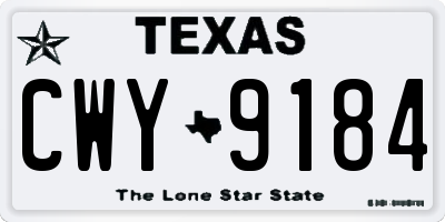 TX license plate CWY9184